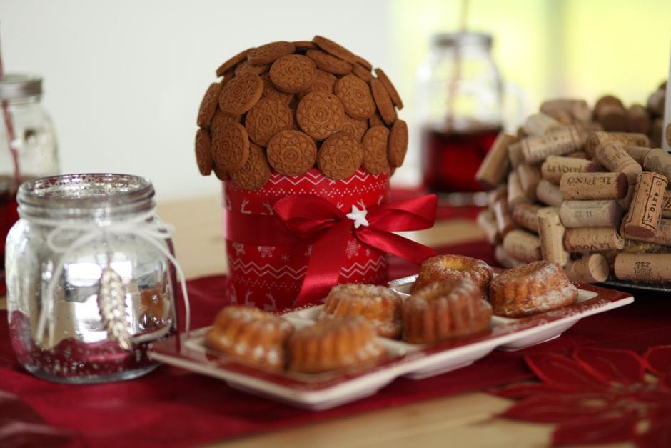 Centros de mesa de Natal com elementos do quintal